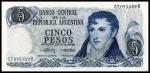 Банкнота иностранная 1974  Аргентина, 5 песо