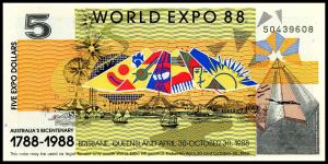  5 долларов 1988  (Экспо) Австралия