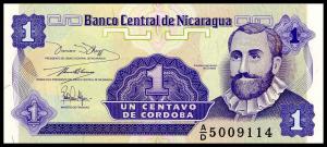 Банкнота иностранная 1991  Никарагуа, 1 сентаво