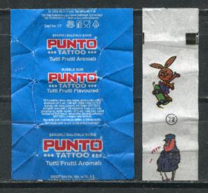 Обертка от жевательной резинки 2020  с переводилкой, Punto синий, Турция