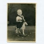 Фотография СССР   Мальчик на игрушечном коне, лошадке