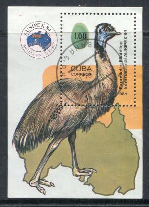 Блок иностранных марок 1984  Куба, Страус