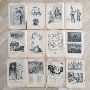 Дореволюционные карикатуры   до 1917 года из разных журналов, 42 полных листа