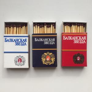 Спички сувенирные   Реклама сигарет, Балканская звезда, 3 шт. цена за все