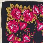Головной платок СССР   цветочный принт, вискоза , 68х68 см