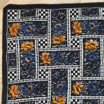 Головной платок СССР   цветочный принт, шашечки, вискоза , 69х73 см
