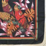 Головной платок СССР   Попугаи, цветочный принт, шифон , 79х79 см, RONAK