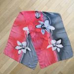 Женский шарф времен СССР   цветочный рисунок, шифон, 49х150 см