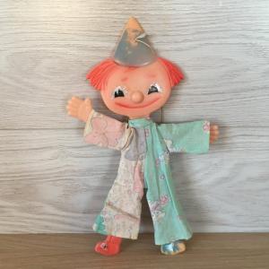 Кукла на шарнирах СССР   Клоун, шарнирная, полиэтилен, 29 см, в одежде