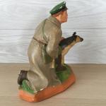 Гипсовая статуэтка СССР 1950  Пограничник с овчаркой, гипс, кунгур