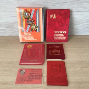 Комплект делегату СССР 1975  Коробка, блокнот, мандат, календарь, интернационал