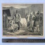Дореволюционная иллюстрация   из журнала Нива, Иоанн IV под Казанью. Привод пленного