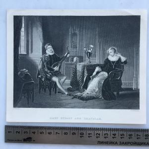 Дореволюционная иллюстрация   Mary Stuart and Chatelar