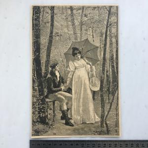 Дореволюционная иллюстрация   из журнала Нива, Признание, с картины Г. Фоглера