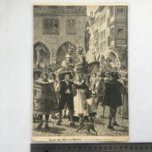 Дореволюционная иллюстрация   из журнала Нива, Судный день XVII  Мюнхене, И. Пушкина