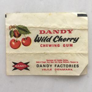 Обертка от жевательной резинки   из 90-ых, фантик, этикетка, DANDY Wild Cherry