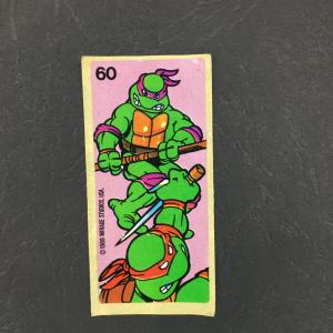 Наклейка от жевательной резинки 1989  90-ых, Teenage Mutant Hero Turtles, Черепашки, №60