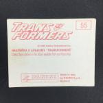 Наклейка для альбома 1996 Panini Panini, TransFormers Generation 2, номер 55