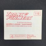 Наклейка для альбома 1996 Panini Panini, TransFormers Generation 2, номер 118