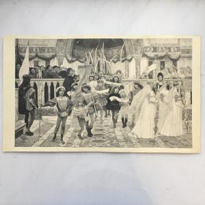 Дореволюционная иллюстрация   Празднование Вербного воскресенья в Венеции, 29х47,5 см