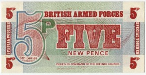 5 пенсов 1972  Британская Армия (Великобритания)