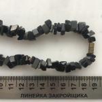 Бусы СССР   натуральный черный камень, предположительно агат, 39 см