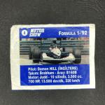 Вкладыш от жевательной резинки 1992  из 90-ых, Motor Show, Formula 1, номер 8