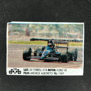 Вкладыш от жевательной резинки   из 90-ых, Formula 1, Формула 1, гонки, номер 19