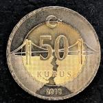 Монета иностранная 2018  50 курушей, Турецкая Республика, Турция