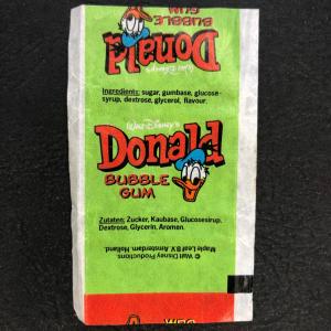 Обертка от жевательной резинки   из 90-ых, Donald, Дональд, зеленый