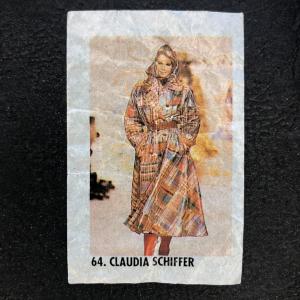 Вкладыш от жевательной резинки   номер 64, Claudia Schiffer, Top model, ТОП-МОДЕЛЬ