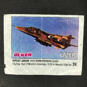 Вкладыш от жевательной резинки  Ulker из 90-ых, номер 24 Lazer, Ulker, Военная техника, Big