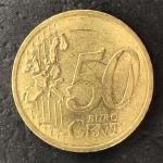 Монета иностранная 2002  50 евроцентов, Германия, отметка монетного двора А