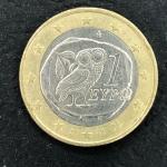 Монета иностранная 2002  1 евро, Греция, Филин