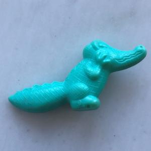 Игрушка СССР   пластмасса, зелёный, Крокодил дутыш, дутый, пластик, клейм