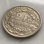 Монета иностранная 1968  2 франка, 2 FR, Швейцария