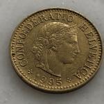 Монета иностранная 1995  5 раппенов, Швейцария