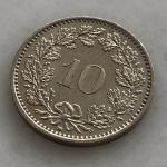 Монета иностранная 2002  10 раппенов, Швейцария