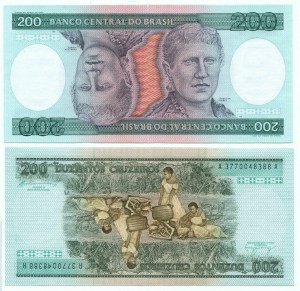Банкнота иностранная 1981  Бразилия, 200 крузейро