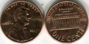 1 цент   США