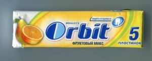 Жевательная резинка 2013  Orbit фруктовый микс (5 пластинок)