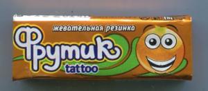 Жевательная резинка 2015 Амос Свитс Фрутик tattoo, апельсин