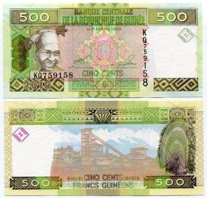 Банкнота иностранная 2012  Гвинея, 500 франков