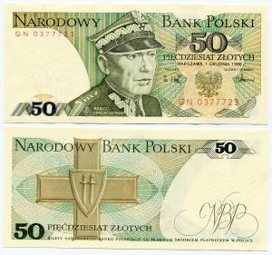 Банкнота иностранная 1988  Польша, 50 злотых