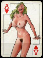 Вкладыш от жевательной резинки 1997  Strip Poker, карта, туз черви