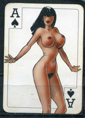 Вкладыш от жевательной резинки 1997  Strip Poker, карта, туз пики