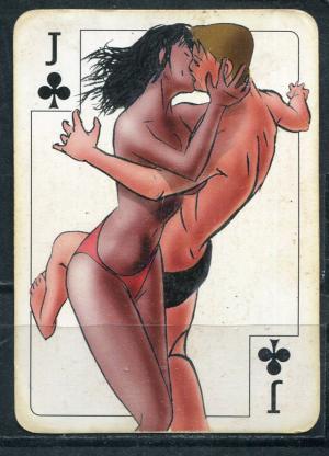 Вкладыш от жевательной резинки 1997  Strip Poker, карта, валет крести