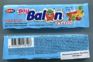 Жевательная резинка  Saddet Bay Balon tattoo со вкусом тутти фрутти