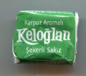 Жевательная резинка 2017  Keloglan, зеленая, Турция 