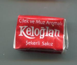 Жевательная резинка 2017  Keloglan, красная, Турция 